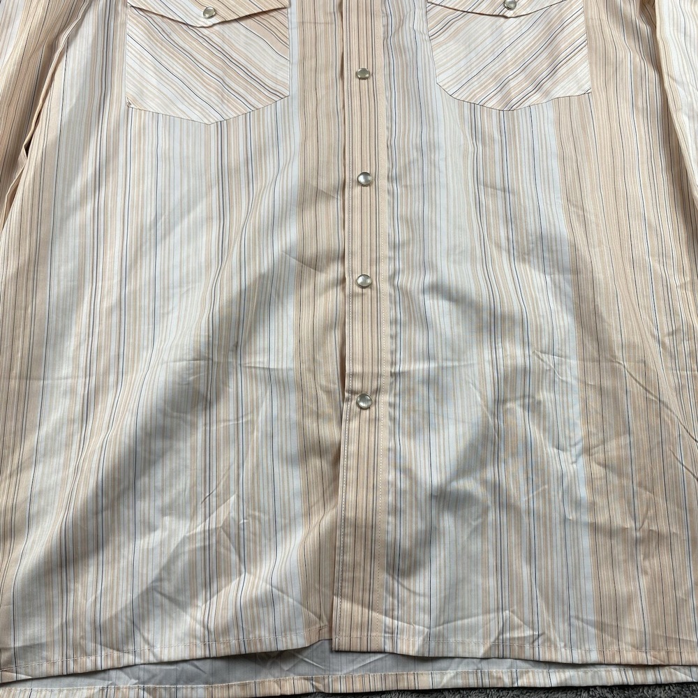Desire Collection Long Sleeve Dress Shirt Mens Large Orange White Stripes - Picture 2 of 16